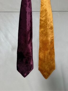 Two Vintage DKNY Velour Ties